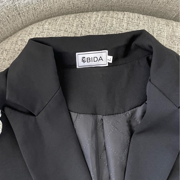 Chain Detail Black Oversized Blazer - Picture 5 of 6